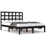  Posteljni okvir črn iz trdnega lesa 200x200 cm, (20648384) | Shoptok.si