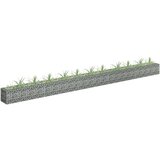 vidaXL Visoka greda gabion pocinkano jeklo 450x30x30 cm, (20618672) | Shoptok.si
