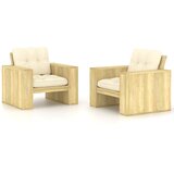 Maison Chic Vrtni stoli - Stol za vrt 2 kosa in krem blazine impregnirana borovina JS1209, (21877604) | Shoptok.si