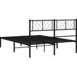  Metalni okvir za krevet s uzglavljem crni 135x190 cm | shoptok.hr