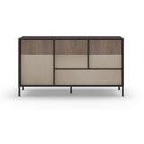 Marckeric Antracitno siva/svjetlo smeđa niska komoda 156x86 cm Amalia – | shoptok.hr