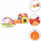 vidaXL Otroški šotor za igranje z 250 žogicami pisan 338x123x111 cm