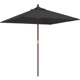  Vrtni suncobran s drvenim stupom crni 198 x 198 x 231 cm | shoptok.hr