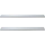 vidaXL Zidne police 2 kom 100x23,5x3 cm srebrne nehrđajući čelik | shoptok.hr