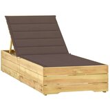  Ležalnik s taupe blazino impregnirana borovina | Shoptok.si
