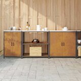 vidaXL Set za kuhinjsku pohranu s policom Ostalo s pohranom s vratima 3 pcs Rđa 210 x 50 x 92 cm Cijene
