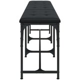  Blagovaonska klupa crna 186 x 32 x 45 cm čelik i umjetna koža | shoptok.hr