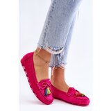 Boto Suede Loafers With Bow And Fringes Fuchsia Dorine | shoptok.hr