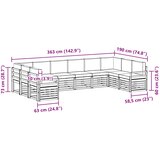  Set vanjskih sofa 10 pcs Bijela i bež 363 x 190 x 73 cm | shoptok.hr
