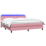 Krevet s oprugama i madracem LED ružičasti 180x210 cm baršunasti | Eponuda.ba