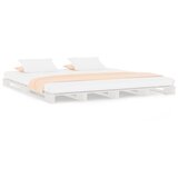vidaXL Postelja iz palet bela 200x200 cm trdna borovina, (20708169) | Shoptok.si
