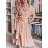 DStreet Sukienka maxi lniana SUNNI LOVE różowa | Shoptok.si