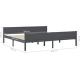  Okvir kreveta bez madraca Masivna borovina siva 200x200 cm | shoptok.hr