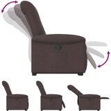  Naslanjač s funkcijo vstajanja temno rjavo blago, (21824846) | Shoptok.si