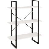 Maison Chic Knjižna omara - Knjižni regal 3-nadstropna bela 80x30x105 cm trdna borovina, (21725204) Cene