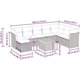  Vrtna garnitura - 9-dijelni set vrtnih sofa s jastucima crni od poliratana - Crna sa spremištem 1 | shoptok.hr
