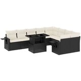 vidaXL 10-dijelni set vrtnih sofa s jastucima crni od poliratana | shoptok.hr