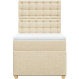 vidaXL Box spring postelja z vzmetnico krem 80x200 cm blago, (21261077) | Shoptok.si