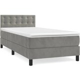 vidaXL Box spring krevet s madracem svjetlosivi 100x200 cm baršunasti Cijene
