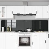  Kuhinjski zid 2 pcs Crna 120 x 60 cm Staklo otporno na udarce | Shoptok.si