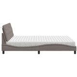  Postelja z vzmetnico taupe 160x200 cm blago | Shoptok.si