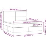  Krevet s oprugama i madracem ružičasti 160x200 cm baršunasti | shoptok.hr
