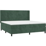  Box spring postelja z vzmetnico temno zelena 200x200 cm žamet, (20900767) | Shoptok.si