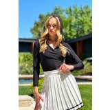 Trend Alaçatı Stili Woman's Black Hooded Double Breasted Sandy Blouse | ePonuda.com