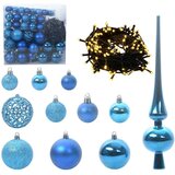 vidaXL Set božičnih okraskov med 300 LED 120 pcs Modra Plastika | Shoptok.si