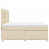  Krevet s oprugama i madracem krem 200 x 200 cm od tkanine | shoptok.hr