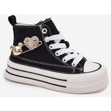 Boto Children's High Sneakers With Gold Decoration Black Elvena | Shoptok.si