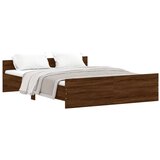  The Living Store Posteljni okvir z vzglavjem in vznožjem rjavi hrast 140x200 cm - Posteljni Okvir, (21454184) | Shoptok.si