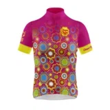 ženska kolesarska majica Chupa Chups Floral Pink, S