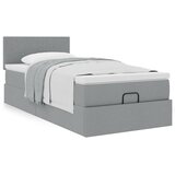  Otomanski okvir kreveta s madraca svijetlosivi 90x190cm tkanine | shoptok.hr