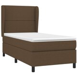  Box spring postelja z vzmetnico temno rjava 90x200 cm blago, (20930582) | Shoptok.si