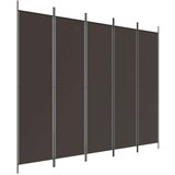 Sobna pregrada s 5 panela smeđa 250 x 200 cm od tkanine | shoptok.hr