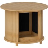 Nesta Okrogla klubska miza iz bambusa, skriti prostor za shranjevanje, drsna vrata, naravna, Ø60x45 cm, moderna za dnevno sobo, (5000493347) Cene