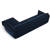 Mazzini Sofas Temno modra žametna kotna sedežna garnitura z ležalnikom (desni kot) Vanda – | Shoptok.si