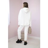 Kesi Insulated cotton set, sweatshirt with embroidery + ecru trousers | shoptok.hr