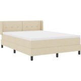 Box Postelja z vzmetnico z vzmetnico krema 200 x 140 cm Poliester, (5000142094) | Shoptok.si