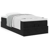  Otomanski okvir kreveta s madraca crni 90x190cm baršunasti | Eponuda.com