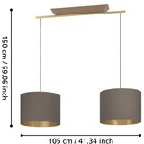 Eglo 390336 - visilica na sajli santandria 2xE27/40W/230V braon/zlatna Slike