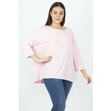 Şans Women's Plus Size Pink Bat Sleeve Tunic Cene