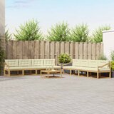  Set vanjskih sofa 9 kom. Bijela i krem Poliester | shoptok.hr
