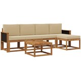  Set vanjskih sofa s jastukom 6 pcs Prirodna i bež Poliester | shoptok.hr