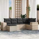  6-dijelni set vrtnih sofa od poliratana s jastucima svjetlosivi | shoptok.hr