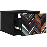  Wall-mounted noćni ormarić OMMEN Crni hrast 36 x 33 x 25 cm - Crni hrast Geometrijski uzorak 1 | shoptok.hr