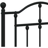  Metalni okvir kreveta uzglavlje i podnožje crni 120x200 cm | shoptok.hr