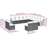  13-dijelni set vrtnih sofa s jastucima poliratan crni | shoptok.hr