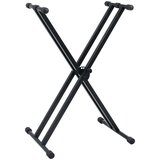 Set stalka za klavijature s dvostrukim nosačem i stolcem crni | shoptok.hr